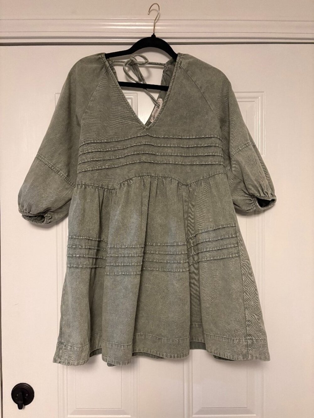 Fourteen and 9th Olive Green Denim Mini Dress